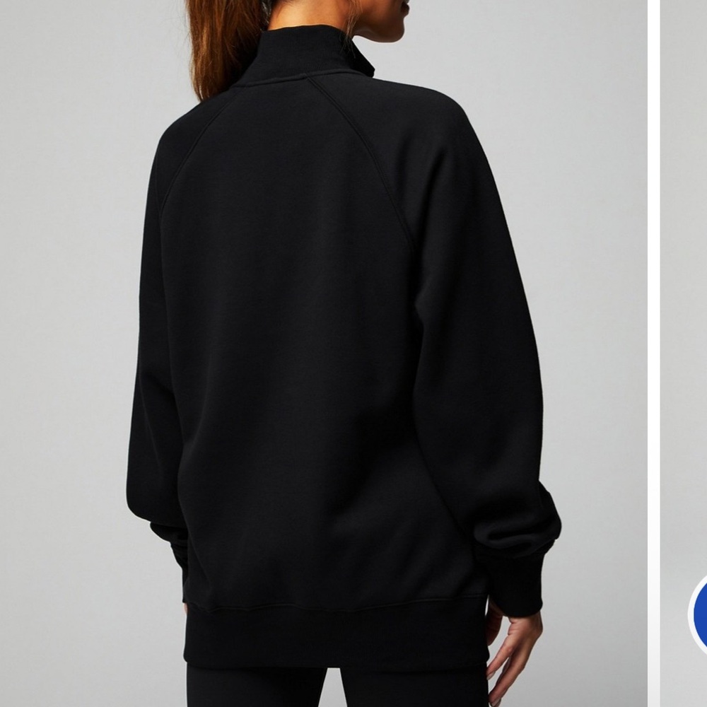 Fabletics Black Quarter Zip-Up Sweater View 2